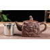 Yixing Dragon Purple Clay Pot Stainless Steel Filter Teapot
